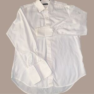 Guy Laroche Studio men’s White Cotton Sleeve Button Down Dress Shirt Size 17/43